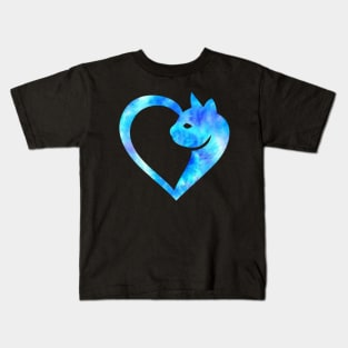 Tie Dye Cat Lover Heart Kids T-Shirt